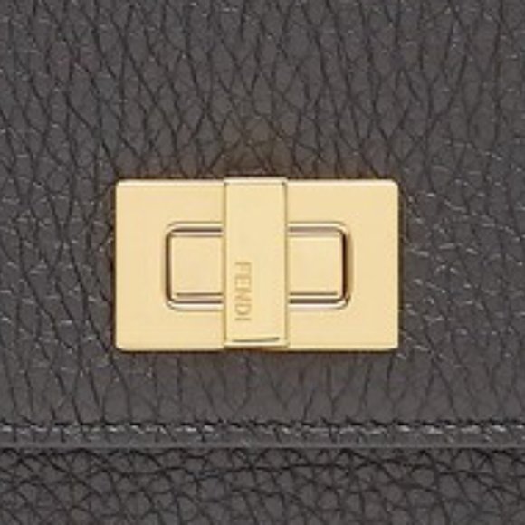 NWT Fendi Selleria Tri Fold Black Leather Micro Wallet Billfold Gold COA 8M0415 - Picture 2 of 13
